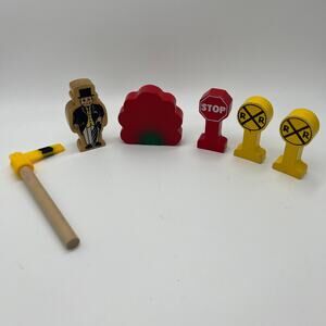 Thomas & Friends Wooden Railway Trains LOT OF 6 Signs Bush Sir Topham Stop Toys
